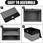 Large 22 Quart Linen Fabric Foldable Storage Bin Cube Organizer Basket - Image 3