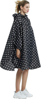 Rain Poncho Jacket Coat Hooded Zipper Style - Image 4