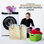 SET of 2-100% Cotton Laundry Bags Extra Large Heavy Duty, Canvas Laundry Bag - Image 3
