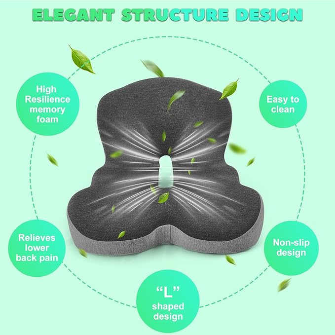 Buttocks Cushion for Office Chair Memory Foam Seat Pad for Butt Support - Image 3