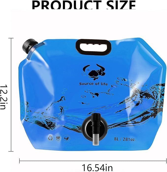 Collapsible 8L Water Storage Bag, BPA-Free Portable Folding Water Jug - Image 3