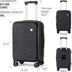 BISON DENIM 20 Inch Carry On Luggage, PC Lightweight Hardside Expandable - Image 2