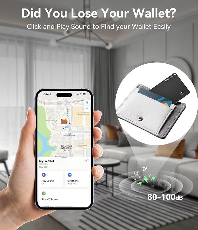 Ultra-Thin Air Tag Wallet Tracker Card 0.07in IP68 Waterproof Bluetooth Tracker - Image 5
