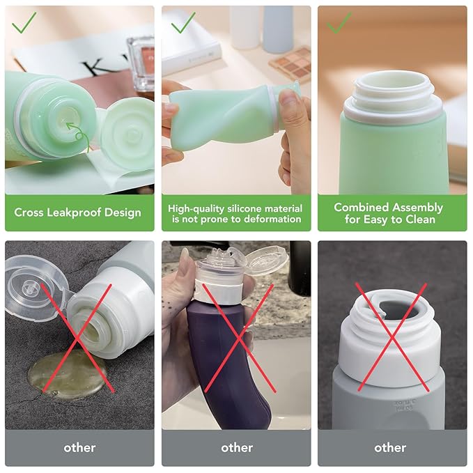 Valourgo 15 Pack Travel Bottles Set, TSA Approved Leak Proof Silicone Travel - Image 2