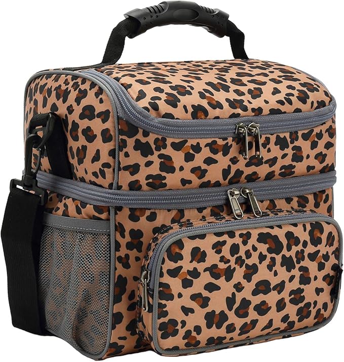 FlowFly Double Layer Cooler Insulated Lunch Bag Adult Lunch Box Large Tote Bag by FlowFly