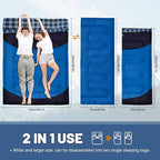 Double Sleeping Bag for Adults Machine Washable 2 Person Camping Sleeping Bag - Image 5