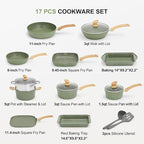 MAISON ARTS 17 Piece Pots and Pans Set Non Stick, Kitchen Cookware Sets - Image 6