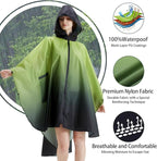 Rain Poncho Jacket Coat Hooded Zipper Style - Image 3