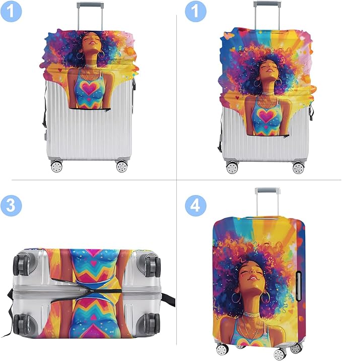 Luggage Cover Washable Suitcase Protector Anti-scratch Suitcase cover Fits - Image 4
