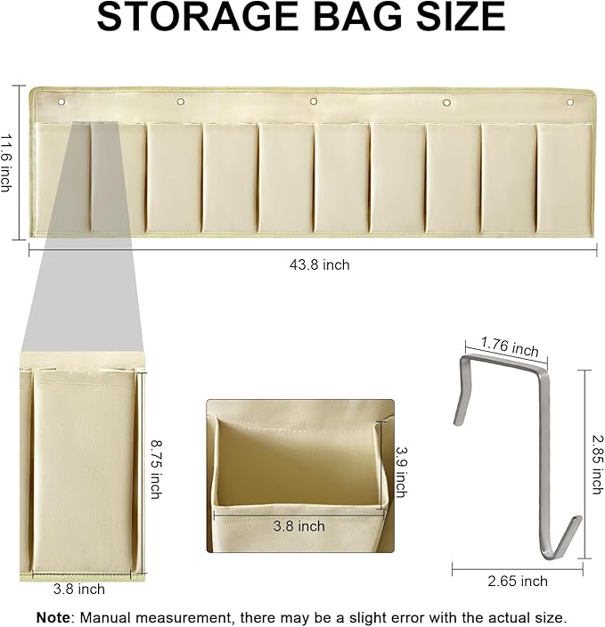 RV Shoe Pockets 10 Pockets Heavy Hanging Bedside Storage Organizer - Image 2