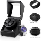 Uten Automatic Double Watch Winder Box, Luxury Wooden Storage Case - Image 7