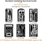 PSKOOK 12 Pcs Survival Multitool Card Emergency Camping Tool EDC Kit in Your - Image 5