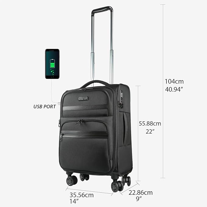 KROSER Softside Expandable Carry On Luggage - Image 2