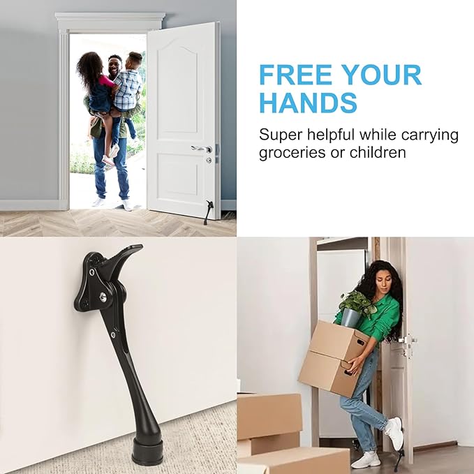 6 Inch Black Kick Down Door Stoppers - Image 2