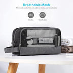 Gonex Travel Toiletry Bag Nylon, Dopp Kit Shaving Bag Toiletry Organizer Black - Image 3