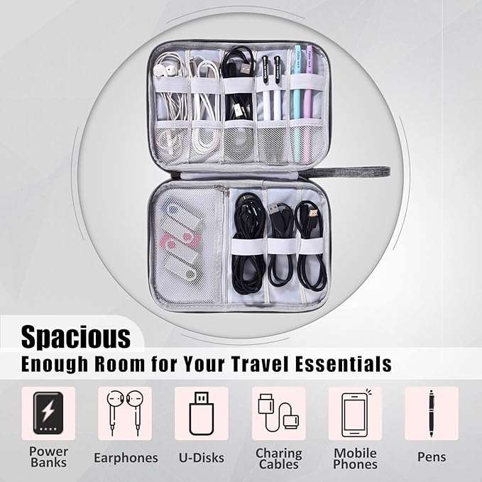 CILLA Travel Cord Organizer Case, Portable Waterproof Storage Bag - Image 3