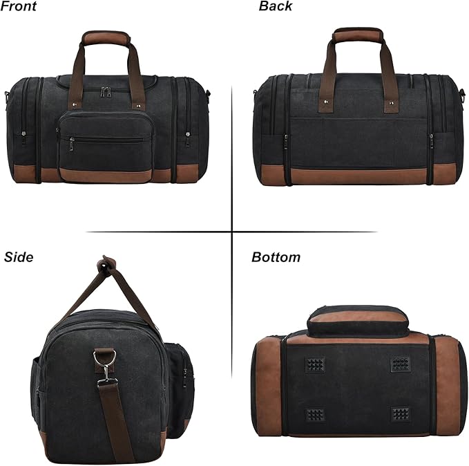 Litvyak Duffle Bag for Travel, 50L Canvas Travel Duffel Bags Overnight Weekend - Image 3