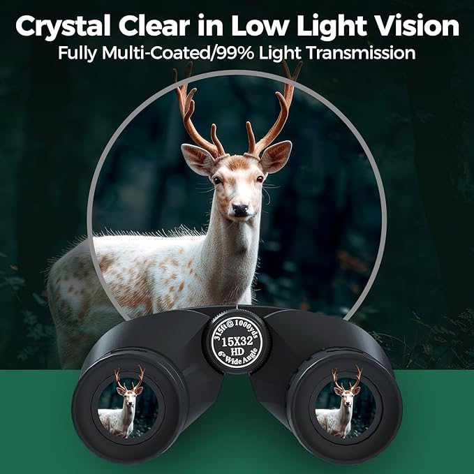 15x32 Compact Binoculars for Adults and Kids, High Power Lightweight Small - Image 3