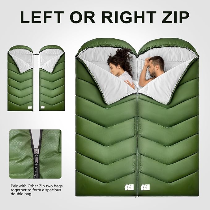 Sleeping Bags for Adults Cold Weather, Waterproof, Lightweight Camping Sleeping - Image 2