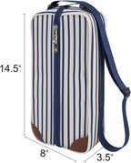 ALLCAMP Wine Tote Bag with Cooler Compartment，Picnic Set Carrying Two Sets of - Image 2