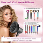 New Wave+Curl Diffuser Nozzle for Dyson Supersonic Hair Dryer HD01 HD02 HD03 HD04 HD08 HD15 HD16 Accessories, Attachemnt Parts No 973924-01, One Tool Two Mode for Wavy Curly or Coily Hair
