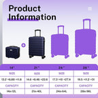 AnyZip 21" Carry On Luggage and 14" Mini Cosmetic Cases Luggage Set Hardside PC - Image 2
