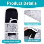 Shappy 2 Pcs Heat Resistant Hair Tools Bag Curling Iron Travel Case Cover Neoprene Flat Iron Holder Travel Case and Silicone Mat Pouch for Hot Hair Tools Storage Organizer(Marble Style)