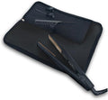 New: Hair Straightener Mat & Pouch by j&m - Enhanced Heat Resistant - Fits ghd, BaByliss & Larger Flat Irons - Zip-Up All-in-One Compact Travel Case (Felt Mat)