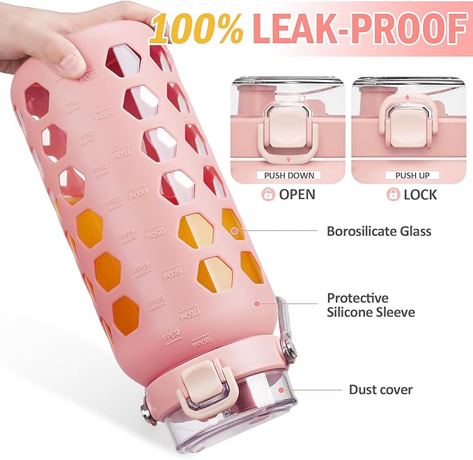 MUKOKO 64oz Glass Water Bottles - Image 4