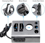 BYOOTIQUE 6-Hole Tabletop Blow Dryer & Hair Iron Holder Salon Appliance Stand with 3 Outlets Hair Tool Organizer Hot Tools Organizer for Stylist Straightener Bathroom Supplies