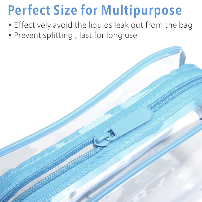 PACKISM 3 Pack TSA Approved Clear Toiletry Bags, Quart Size, Travel Makeup - Image 3