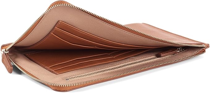 Leatherology Cognac Slim Zip Travel Wallet - Image 3