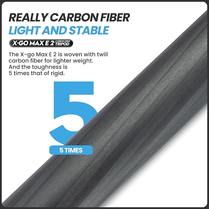 Fotopro 68" Carbon Fiber Travel Tripod, Heavy Duty Camera Tripod - Image 5