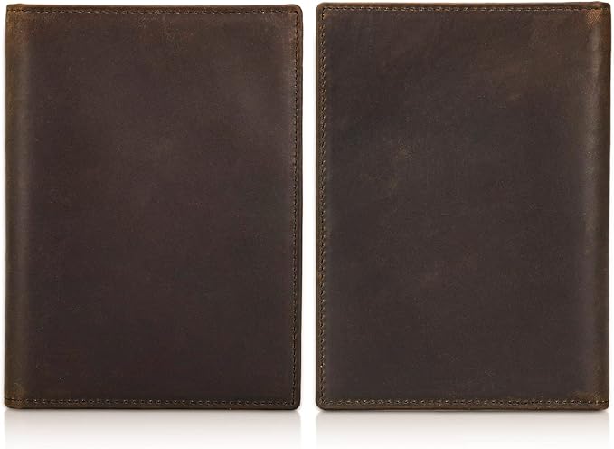 Polare Full Grain Leather Passport Holder RFID Blocking Travel Bifold Wallet - Image 6