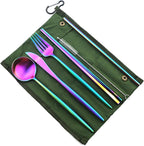 Gugrida Reusable Travel Utensils, 7 Piece Portable 304 Stainless Steel - Image 3