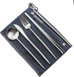 Gugrida Reusable Travel Utensils, 7 Pieces Portable 18/10 Stainless Steel - Image 6