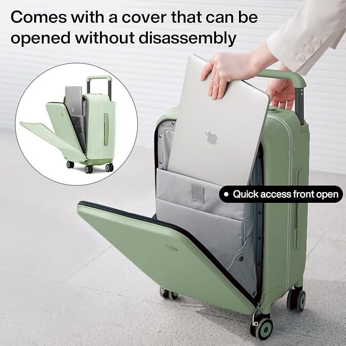 mixi Checked Luggage Wide Handle Luxury Design Rolling Travel Suitcase PC - Image 2