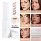 Cover Cream Stick, Korean Portable Color-Changing Foundation Stick, Medium to Full Coverage, Brightening Makeup Base for a Smooth Hydrating Flawless Look, SoftBrush,#3 Natural