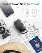 Travel Power Strip with USB C Port, NTONPOWER Flat Plug Extension Cord with 4 - Image 6
