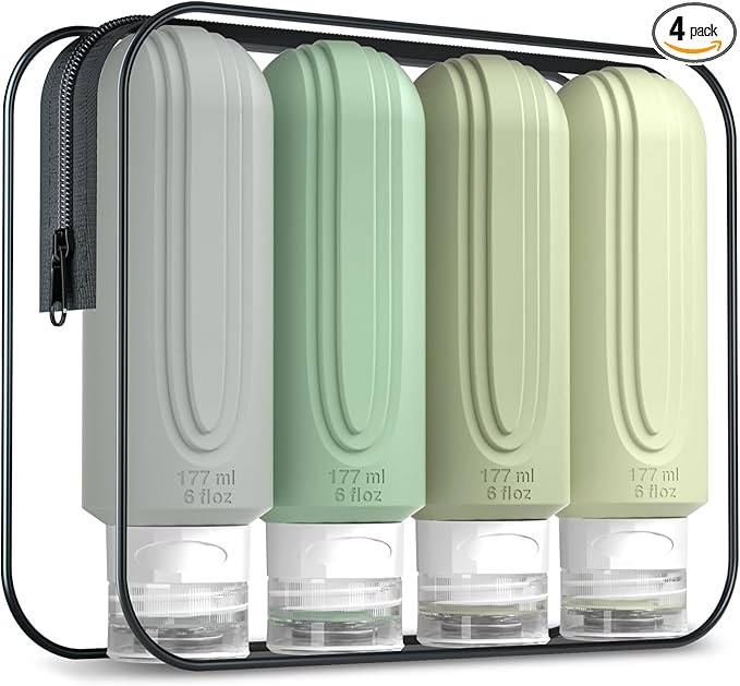 Travel Bottles for Toiletries, Large 6oz Oversize Containers, BPA Free Leak by Mrsdry