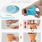JBER Silicone Collapsible Travel Cup, 4 Pack Silicone Folding Camping Cup - Image 5