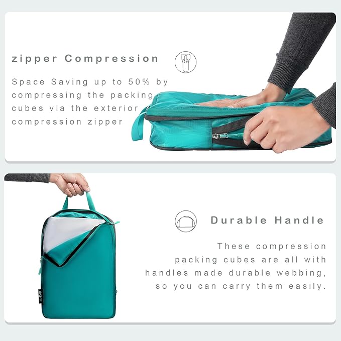 BAGAIL 6 Set Ultralight Compression Packing Cubes Packing Organizer - Image 3