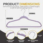 Premium Velvet Hangers 50 Pack Ultra Thin Non Slip Adult Felt Space Saving Suit - Image 2