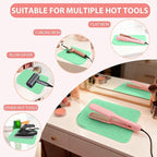 Large Silicone Heat Resistant Mat, Portable Travel Hot Hair Tools Holder Pad for Curling Iron, Flat Iron, Hair Straightener and Other Styling Tools(12.0" x 9.0")
