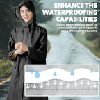 ANYOO Waterproof Rain Poncho Lightweight Reusable Hiking Hooded Coat Jacket - Image 6