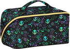 Makeup Organizer Bag, Magic Skulls Travel Makeup Bags Makeup Vanity Case Large Capacity Rhombus Cosmetic Toiletry Bag for Girl Women Ladies