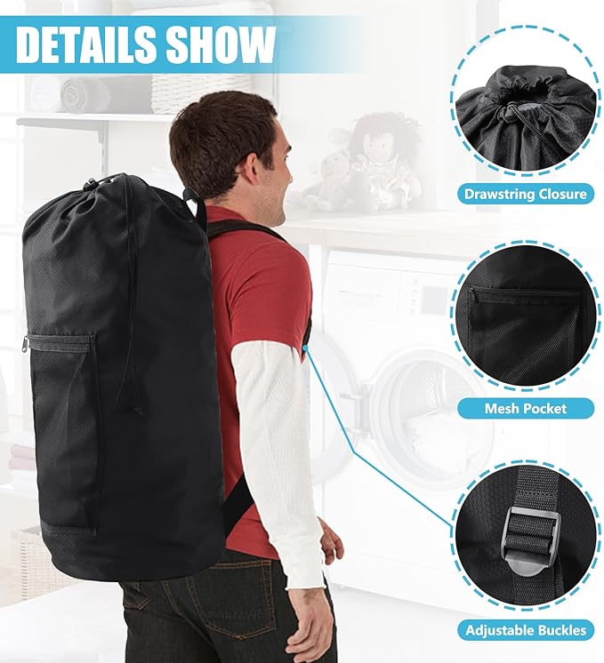 Laundry Bag Backpack, Olosar Extra Large Travel Laundry Bag - Image 4