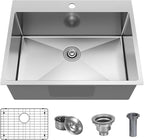 25x22 Inch Drop In Kitchen Sink, 25 Inch Kitchen Sink Top Mount 18 Gauge 304 - Image 7