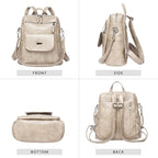PU Leather Backpack Purse for Women Fashion Multipurpose Design Handbag Ladies - Image 3