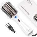 One Step Dryer & Volumizing Hot Air Brush, Blow Dryer, Ceramic Straightener, Curler & Hot Comb 4 in 1 Salon Ionic Hair Styling Tools, White